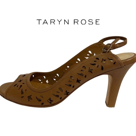 Taryn Rose (NWT) Sling Back, Peep Toe Leather Heels, size 10 - Picture 1 of 10